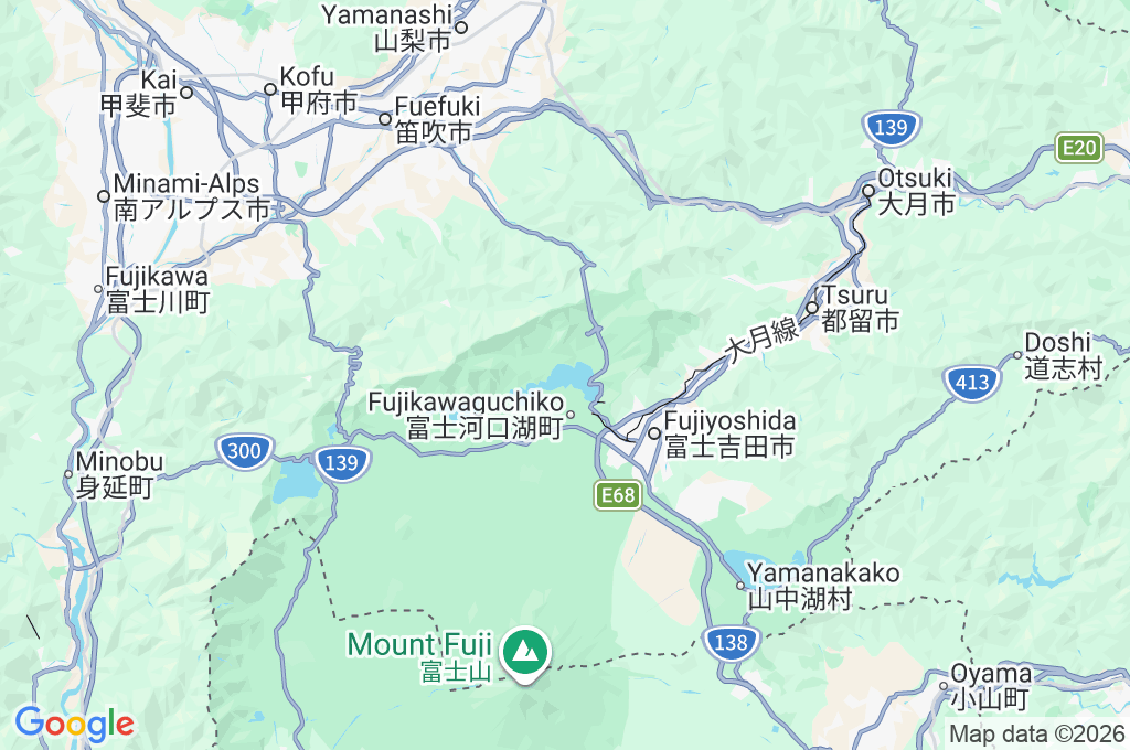 Lake Kawaguchiko Area Map Lake Kawaguchiko Area Map