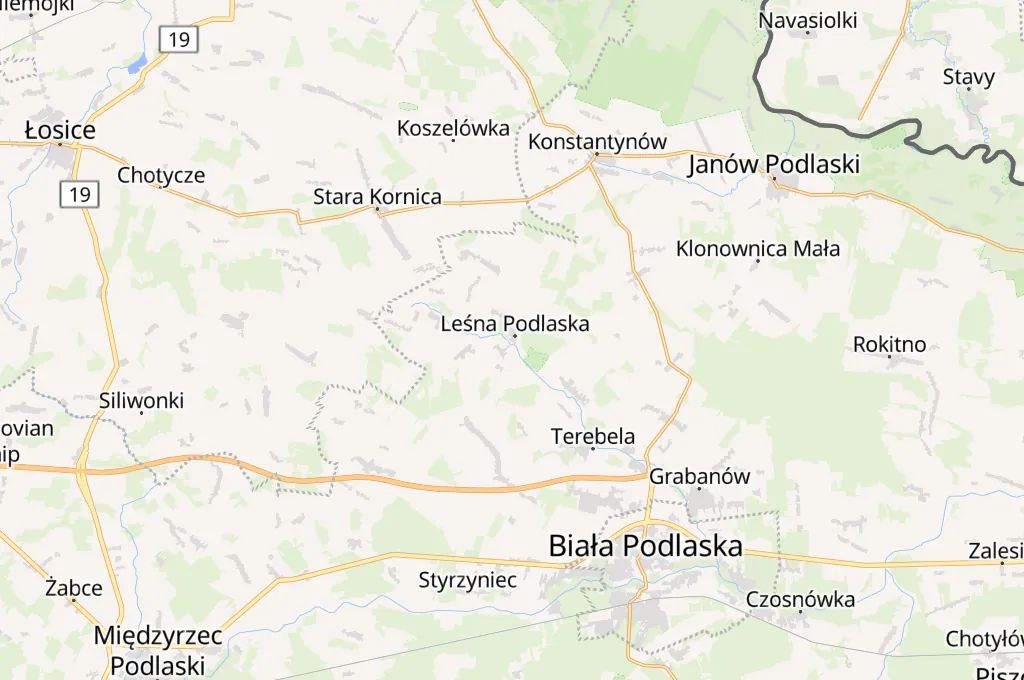 Leśna Podlaska Area Map Leśna Podlaska Area Map