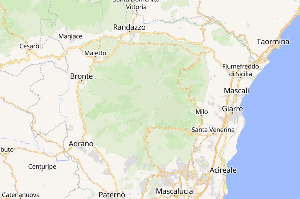 Mount Etna Area Map