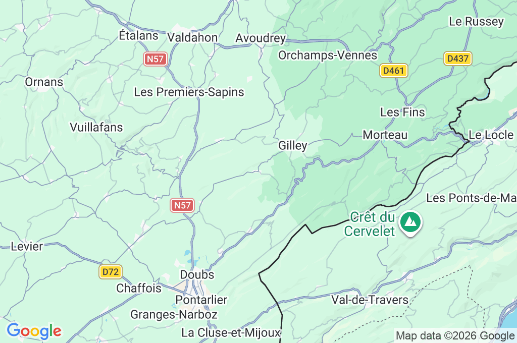 La Chaux Area Map