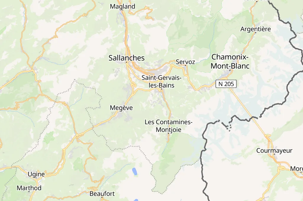 Le Bettex Area Map