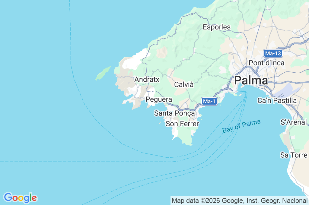 Cala Fornells Area Map