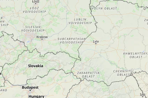 Map of Subcarpathian Voivodeship
