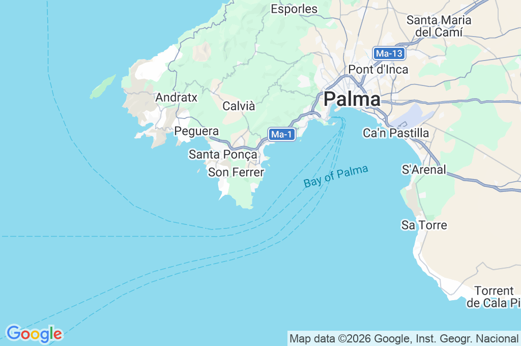 Cala Vinyes Area Map Cala Vinyes Area Map