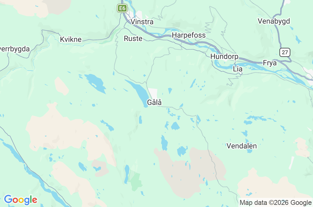 Gålå Area Map Gålå Area Map