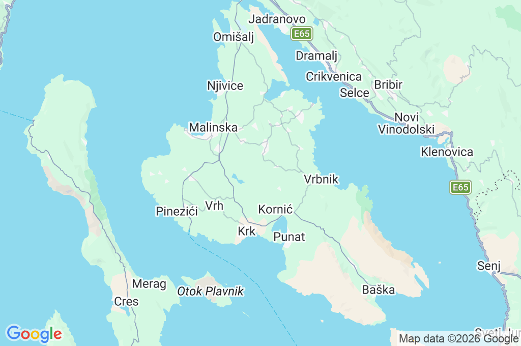 Stup, Krk Area Map