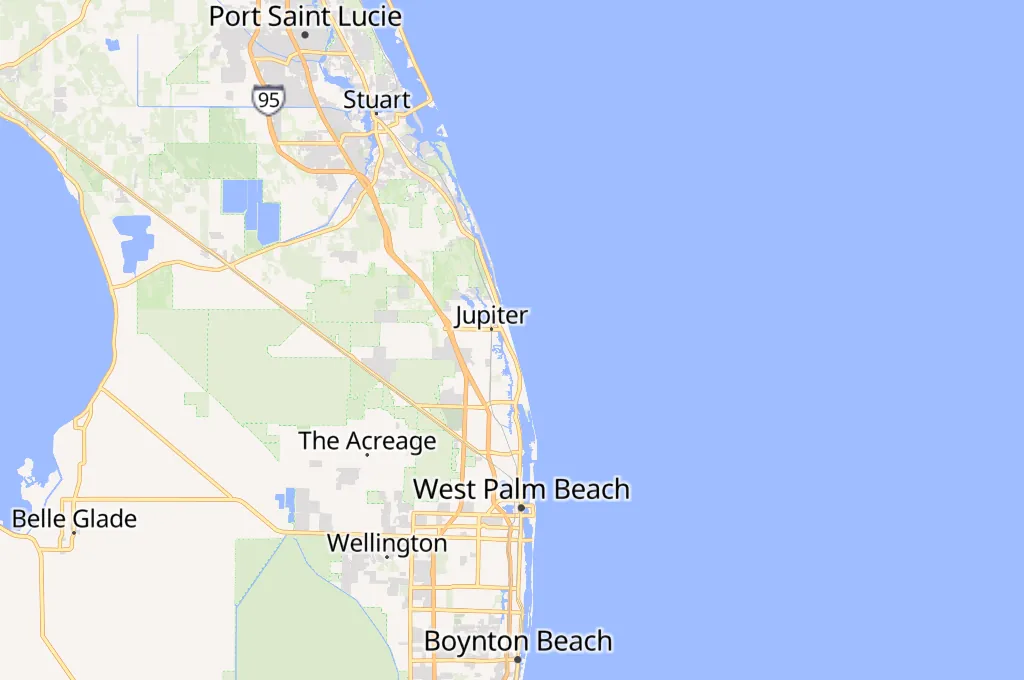 Jupiter Area Map