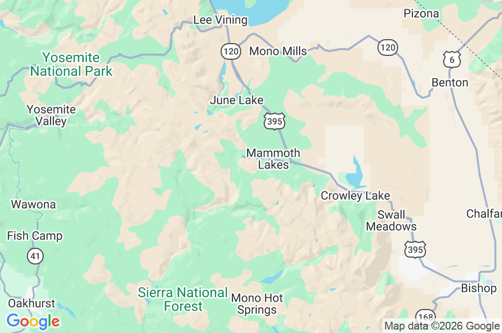 Mammoth Mountain Area Map