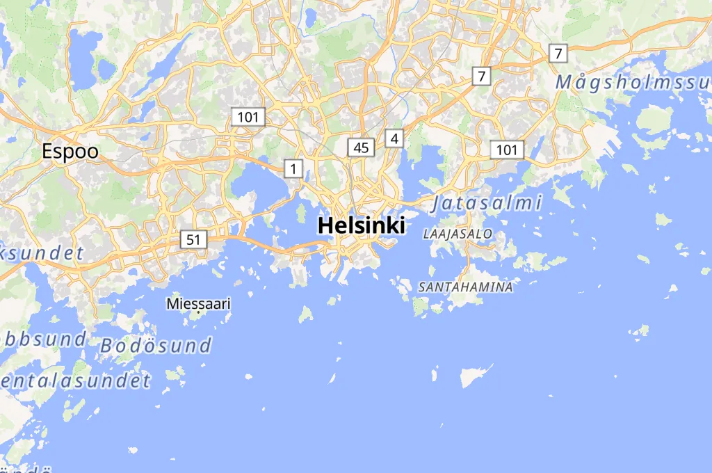 Helsinki Area Map Helsinki Area Map