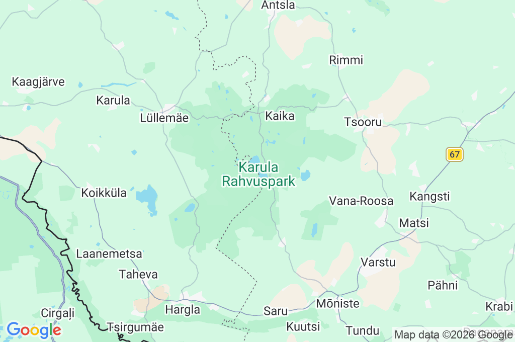 Karula National Park Area Map