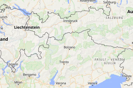 Map of Autonomous Province of Bolzano – South Tyrol