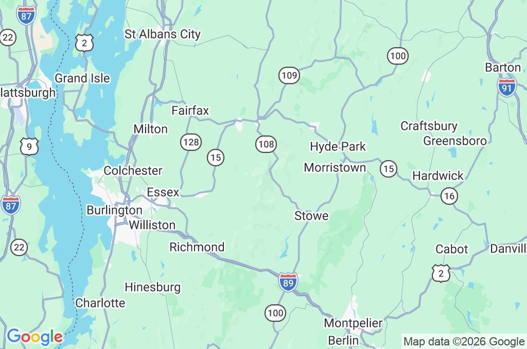 Mount Mansfield Area Map Mount Mansfield Area Map