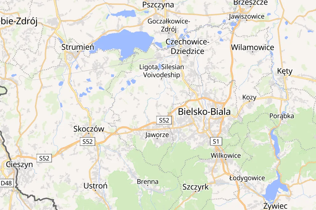 Międzyrzecze Górne Area Map Międzyrzecze Górne Area Map