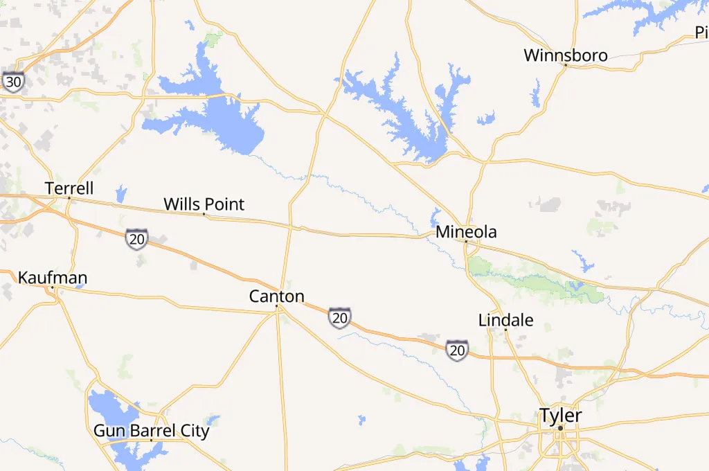 Grand Saline Area Map