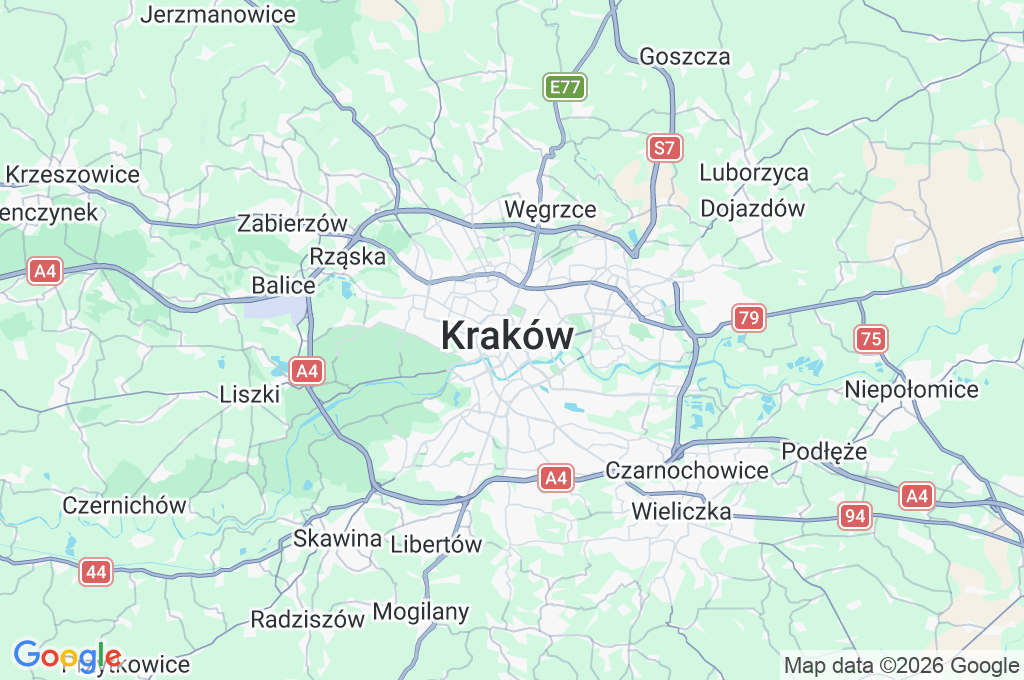 Krakรณw Area Map Krakรณw Area Map