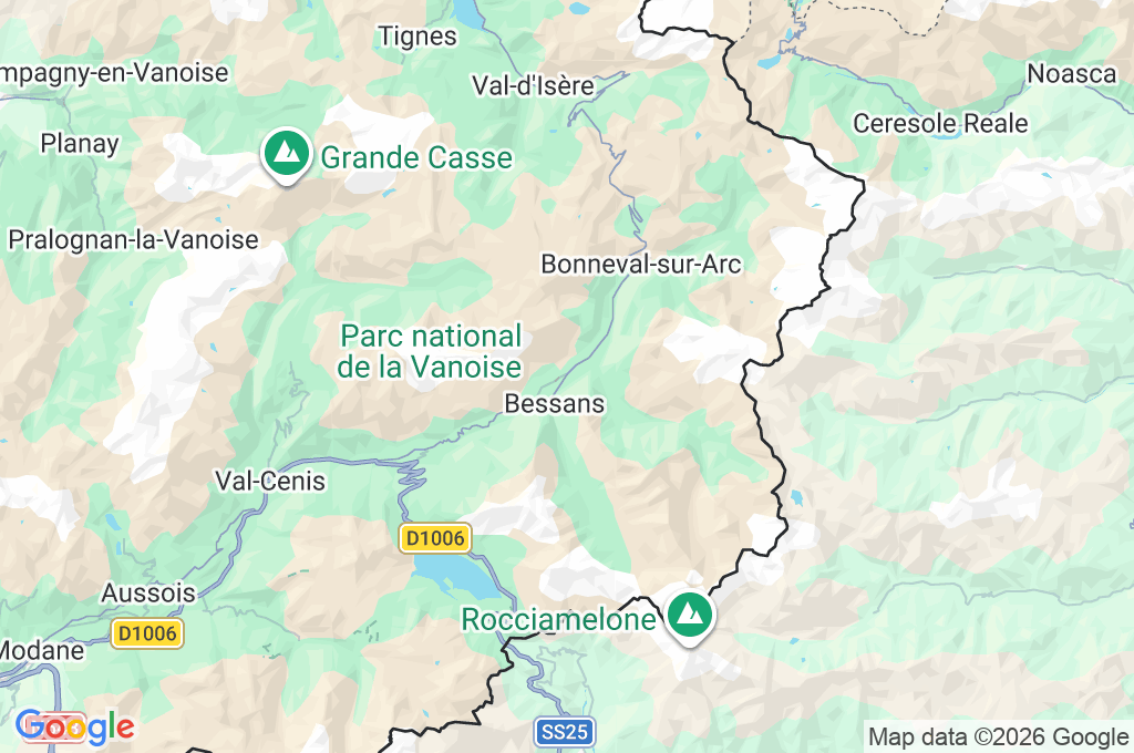 Bessans Area Map Bessans Area Map