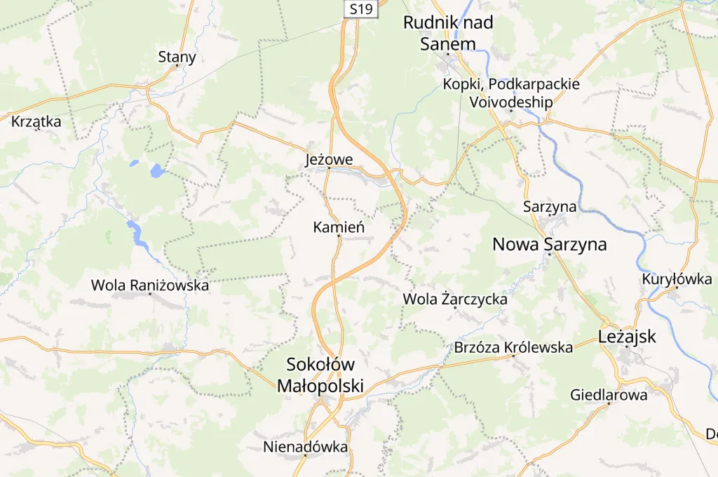 Nowy Kamień Area Map