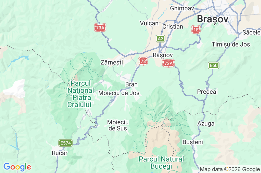 Bran Castle Area Map