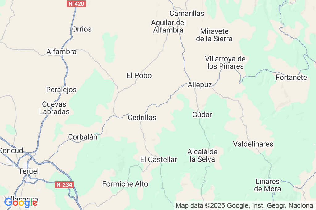 Monteagudo del Castillo Area Map