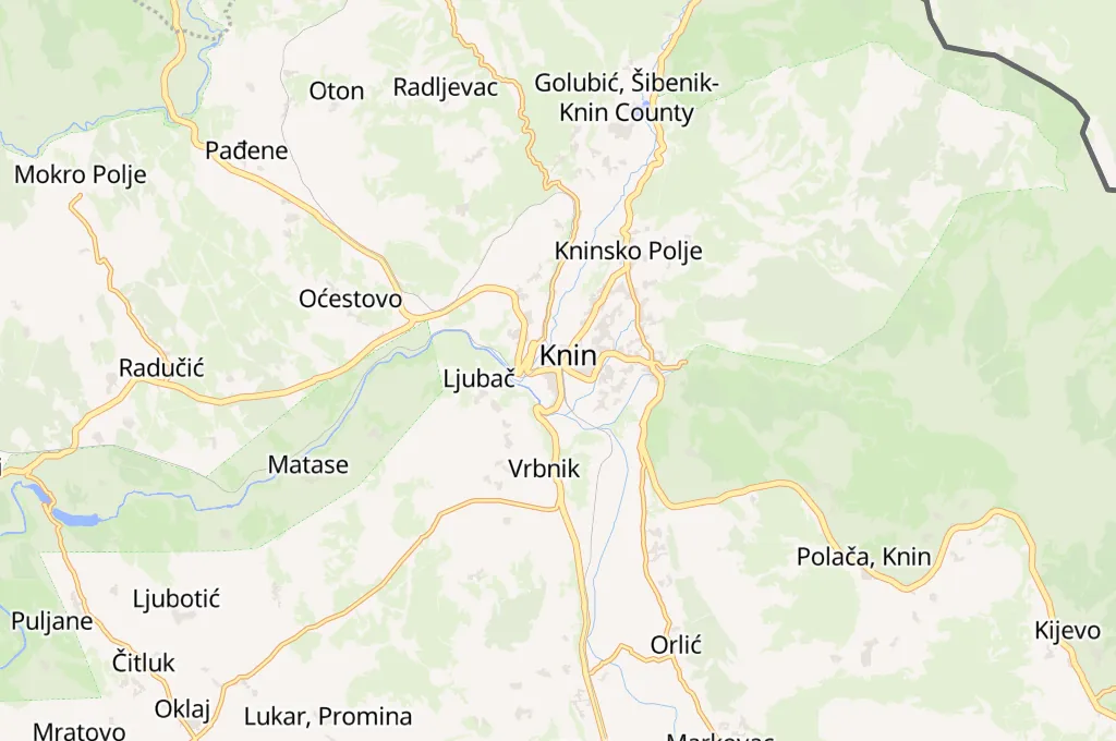 Knin Area Map Knin Area Map