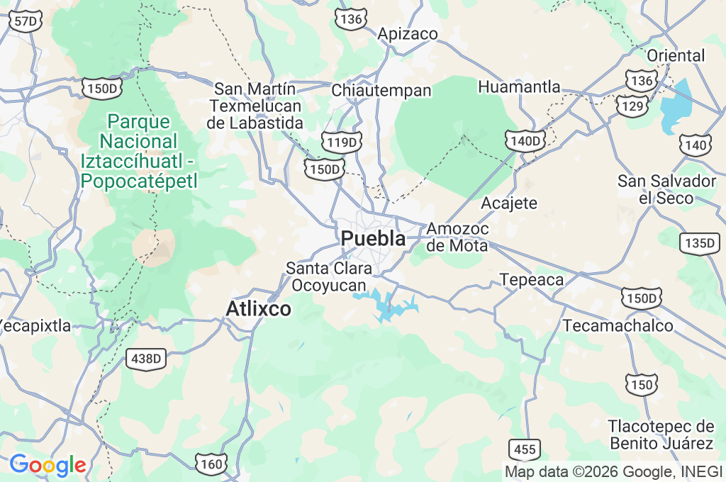 Puebla Area Map