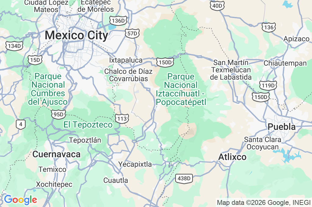 Amecameca Area Map Amecameca Area Map