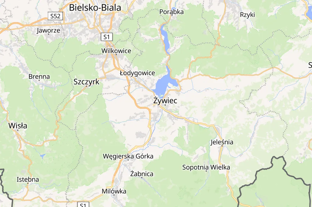Żywiec Area Map