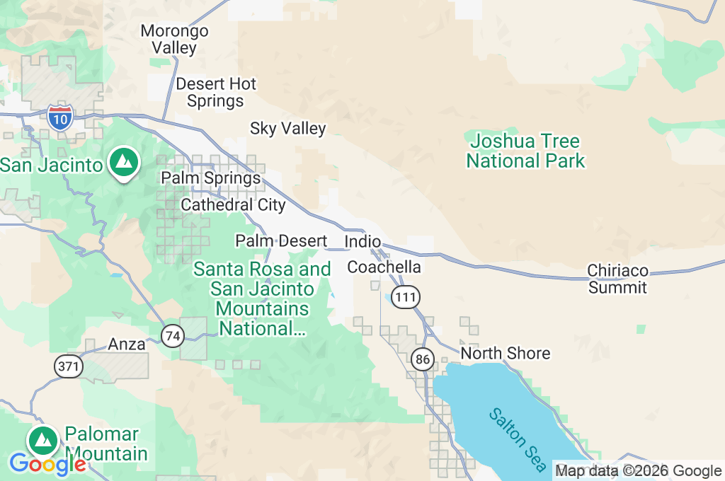 Indio Area Map