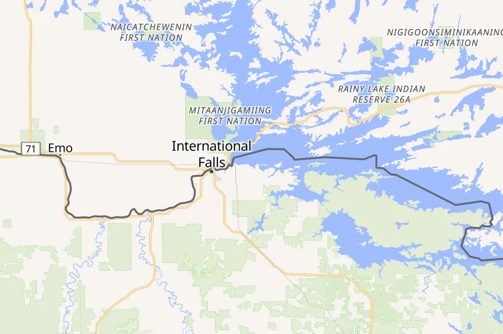 International Falls Area Map