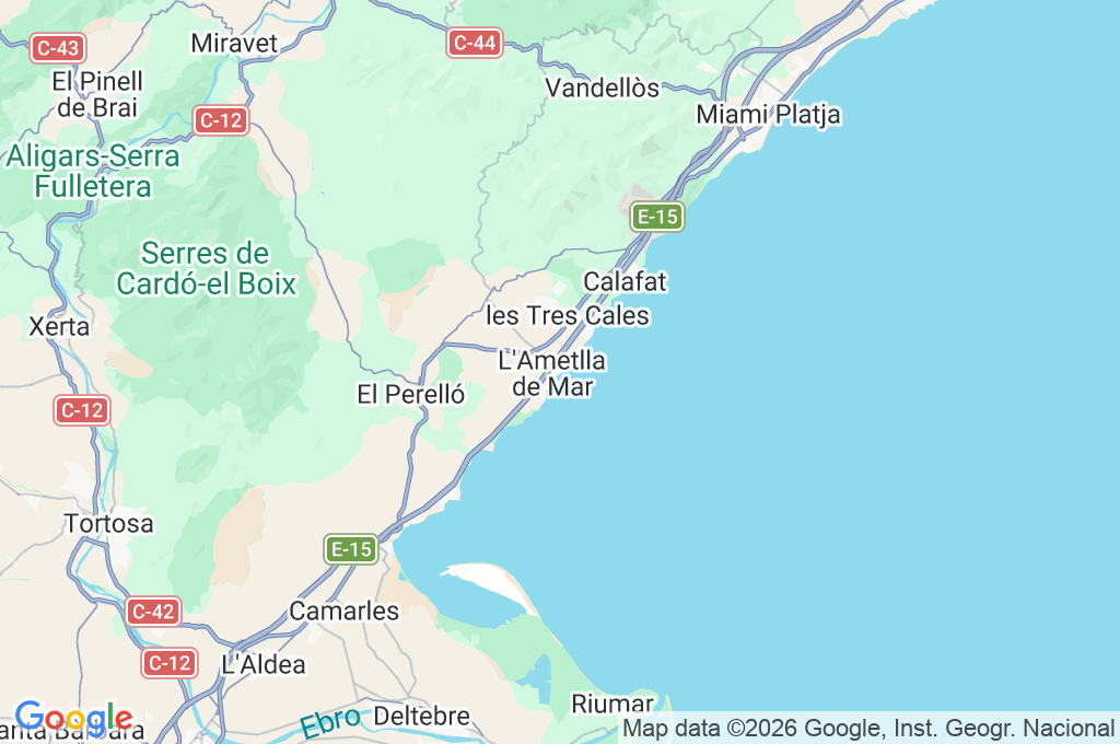 Platja de l'Alguer Area Map