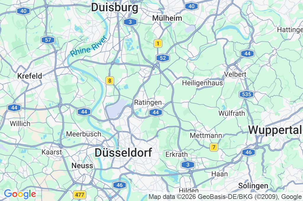 Ratingen Area Map Ratingen Area Map