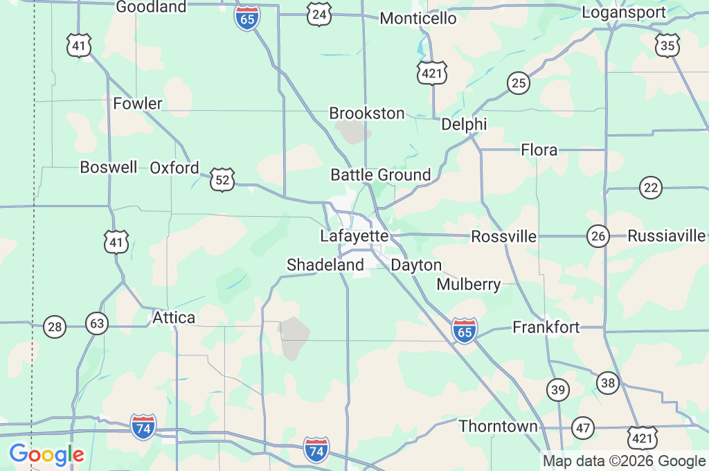 Lafayette Area Map