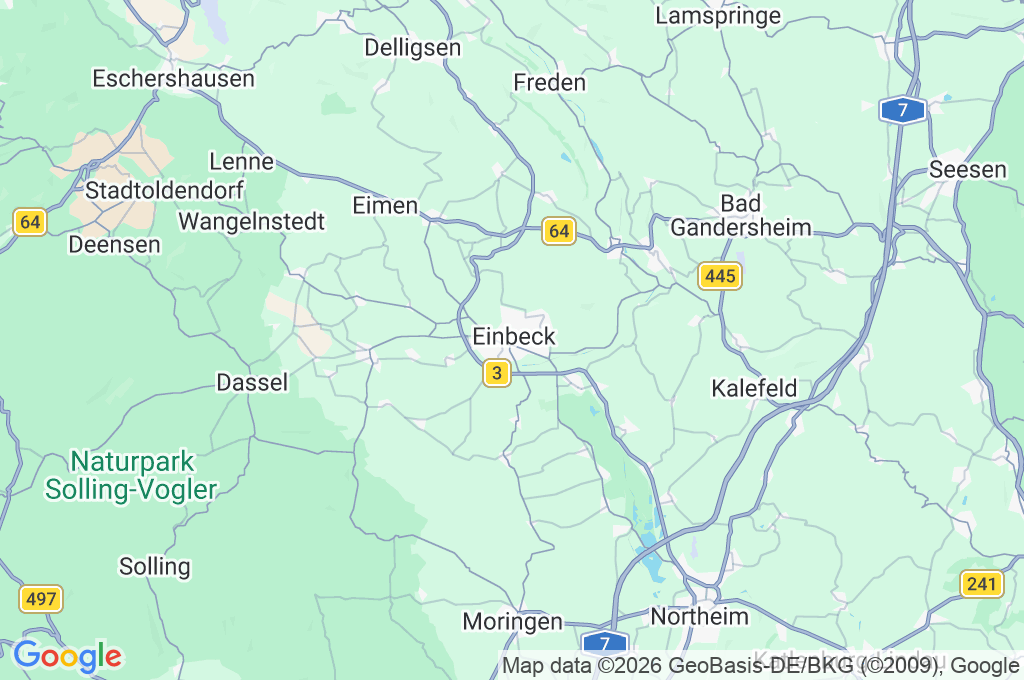 Einbeck Area Map