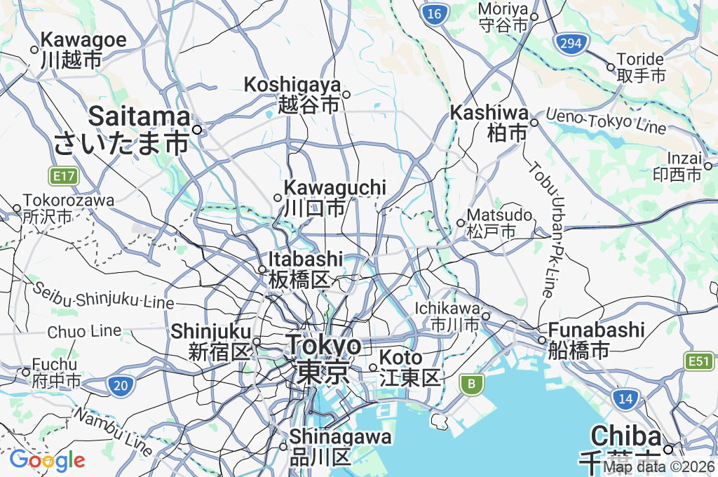 Adachi City Area Map