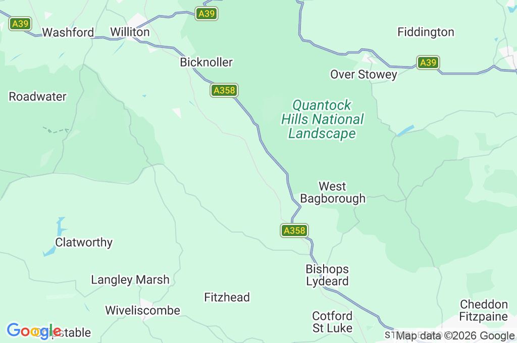 Crowcombe Heathfield Area Map