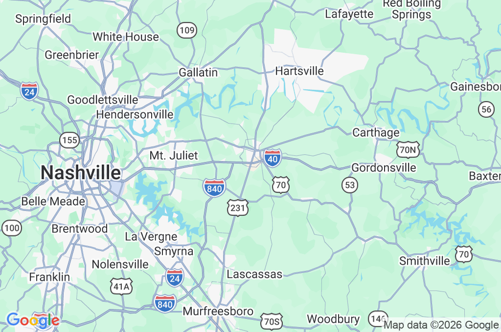 Lebanon Area Map