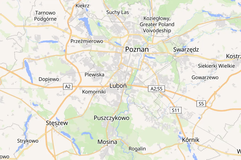 Poznań Area Map