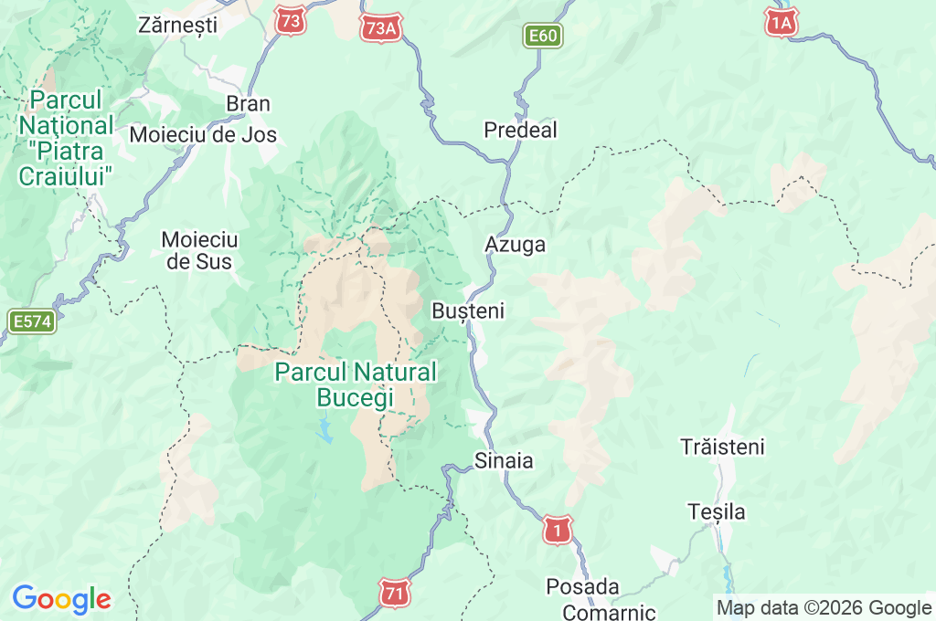 Bușteni Area Map