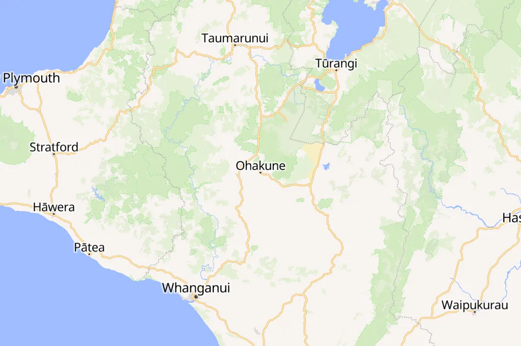 Ohakune Area Map Ohakune Area Map