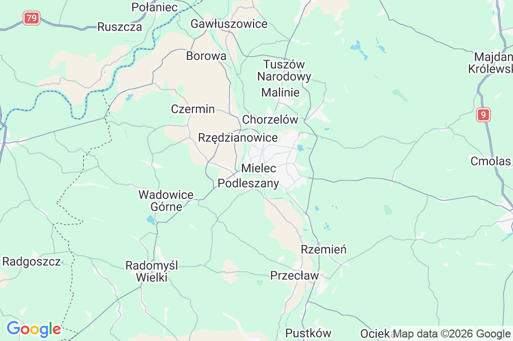 Mielec Area Map