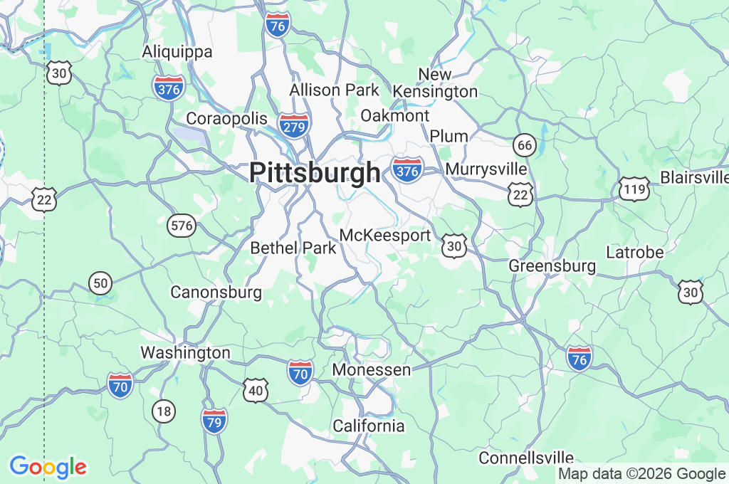 West Mifflin Area Map West Mifflin Area Map