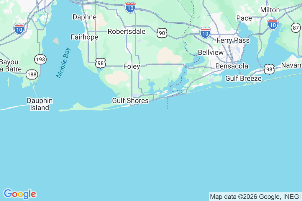Orange Beach Area Map