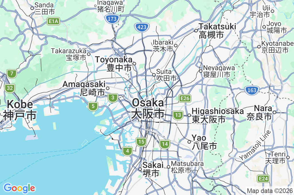 Shin-Midosuji Expressway Area Map Shin-Midosuji Expressway Area Map