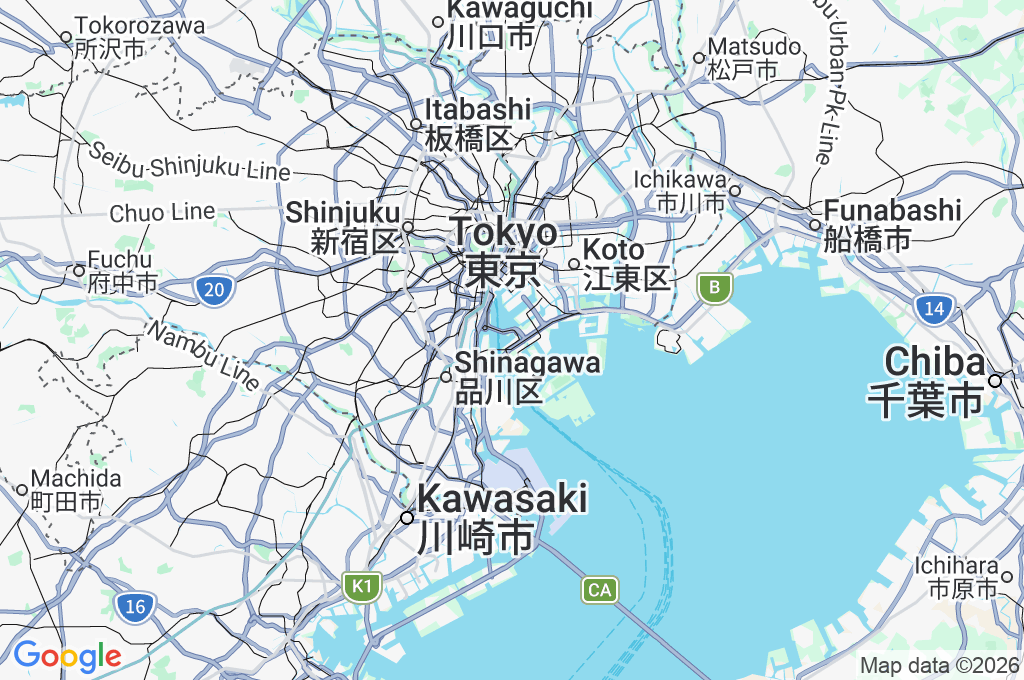Odaiba Seaside Park Area Map