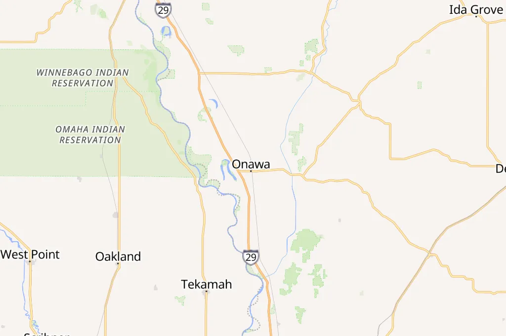 Onawa Area Map Onawa Area Map