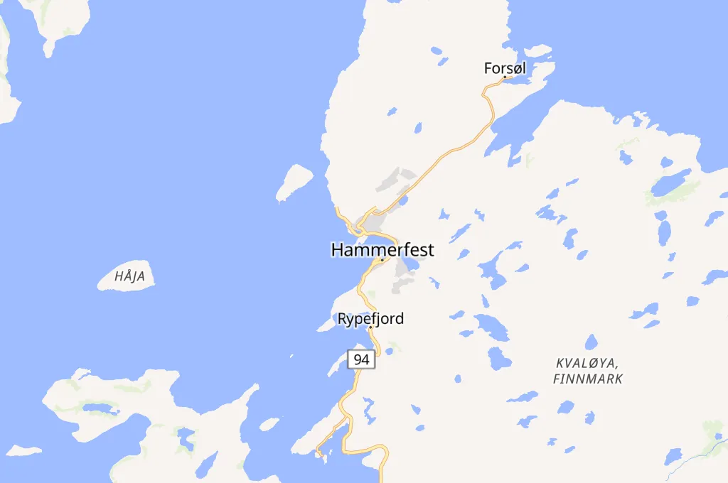 Hammerfest Area Map