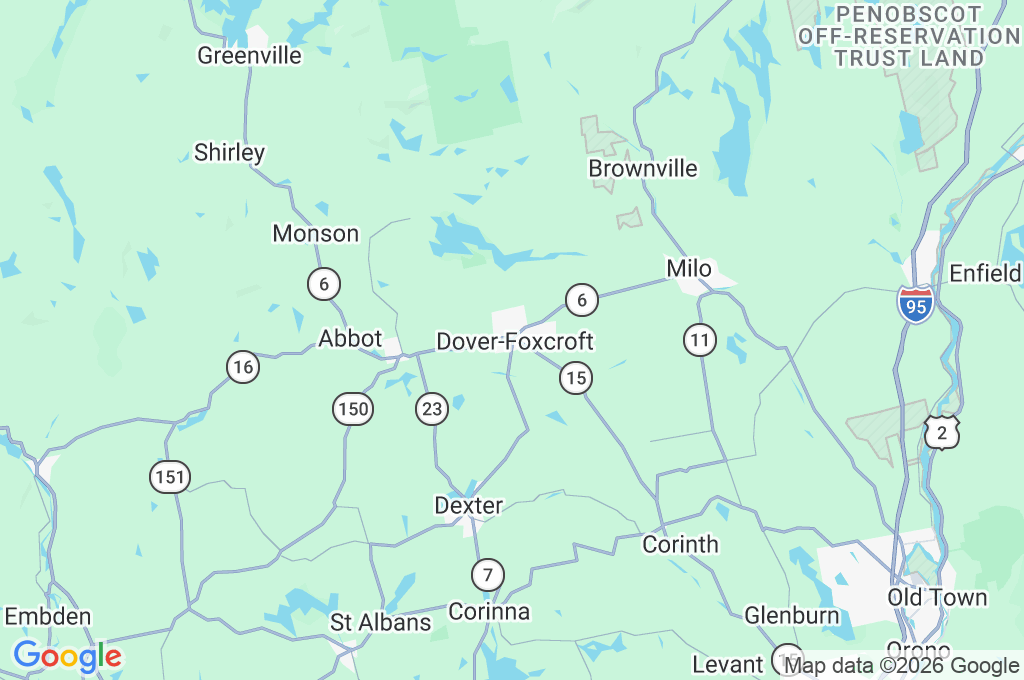 Dover-Foxcroft Area Map