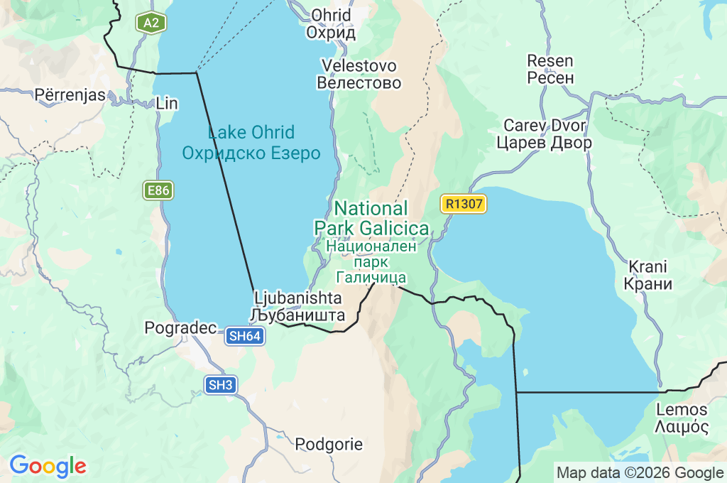 Galičica Area Map
