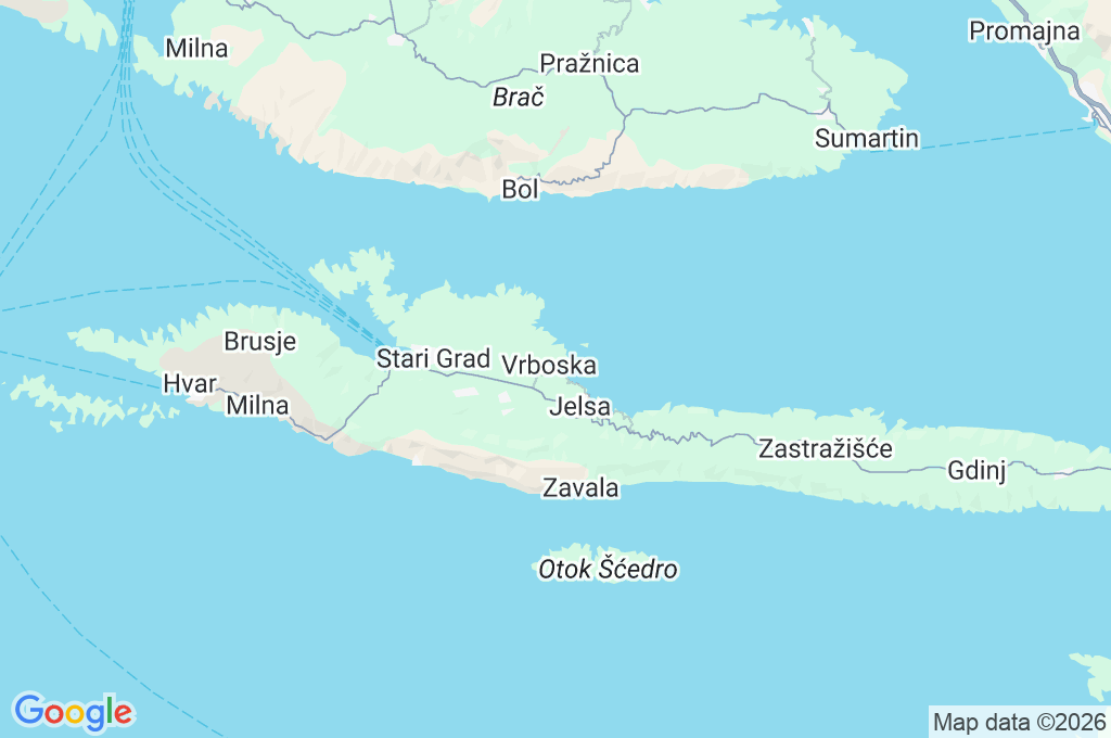 Vrboska Area Map Vrboska Area Map