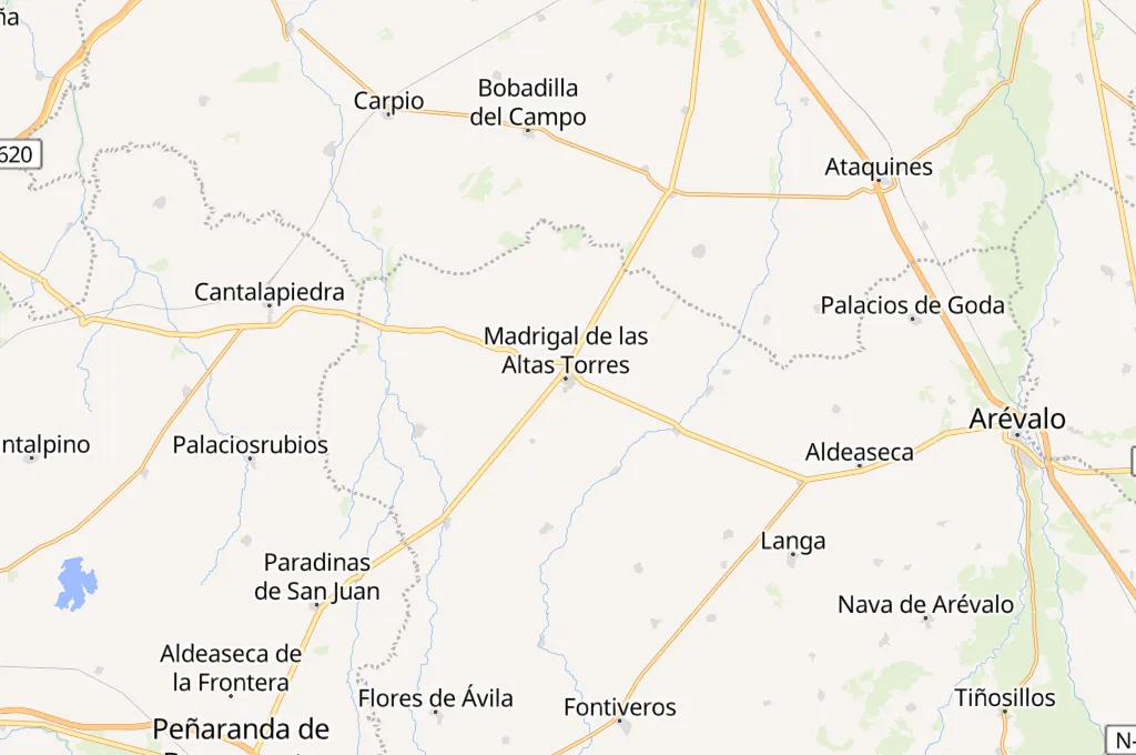 Madrigal de las Altas Torres Area Map